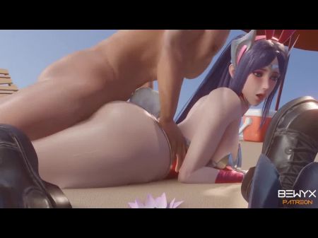 Летняя секс -лента Ирелии с Jinx из League of Legends NSFW 3D 