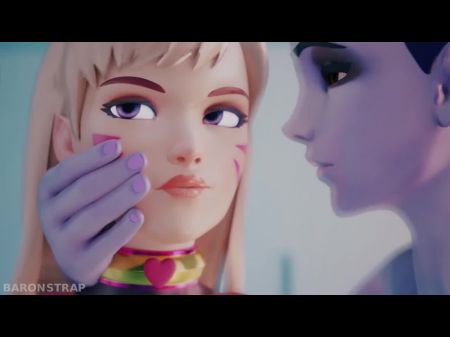 D.Va и вдова поцелуй и лизают 