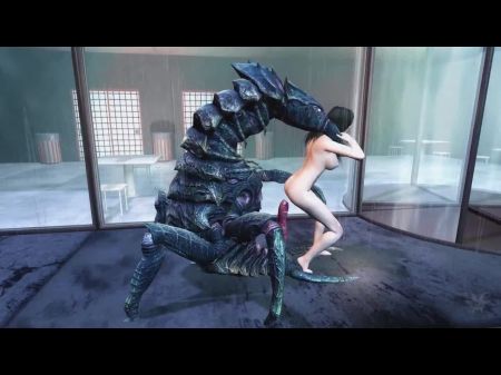 3D TIFA, засаженная на засаду Alien Monster, бесплатное порно F7 