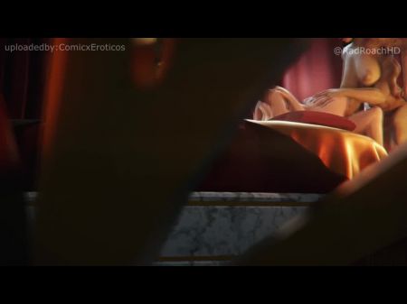 Шива принимает Китану и Сони в то же время 3D Фута порно 