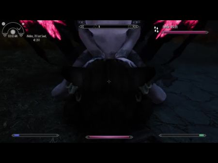 Skyrim: Sexy Succubus осушает весь бандитский лагерь 