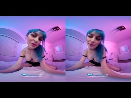 Горячие синие волосы Egirl обожают ваш член в ее влажной дыре VR Porn 