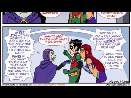 Teen Titans Эмоциональная болезнь Pt. #3 Robin Fuck Ravin, пока Starfire Watch 