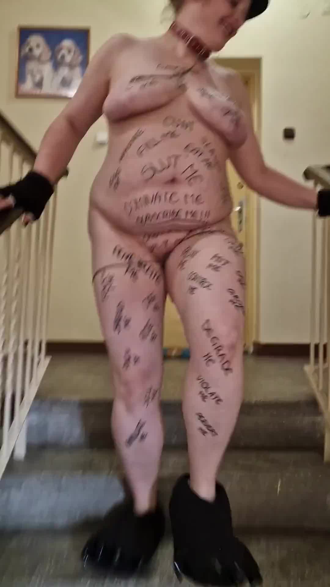 Polish Biotch Poking And Ambling Naked Down The Stairwell Hotntubes