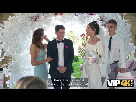 Невеста была сильно трахнута и получила анальный кремпай, в то время как гости смотрели 