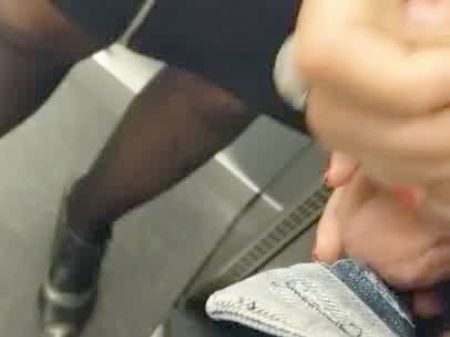 milf empties a prick in her thong in an elevator: hd porno bb