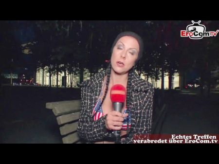 German Reporter Sexy Mama Picks Up Man In Street Casting .