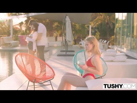 Tushy Sexy Blonde Gets Gaped By Her Supreme Friends .