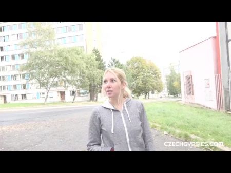 Cute non-professional blondie Czech hotty Monika screwed in public