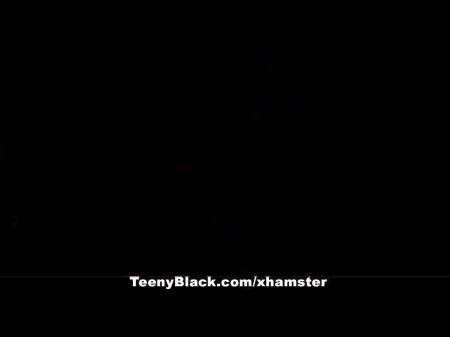 Teenyblack - Small Ebony 18 Adolescent Rides Hard White Cock .