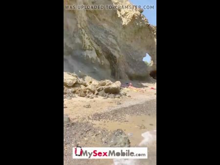 Anna Polina Racially Mixed Public Quickie On Beach .