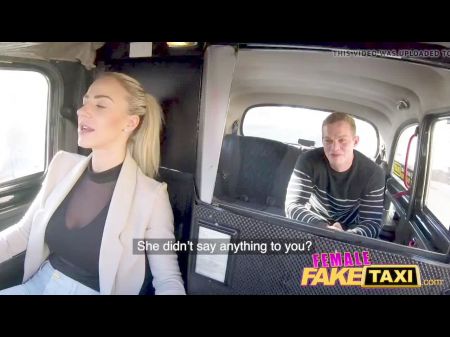 Czech babe wanks in fake taxi in public