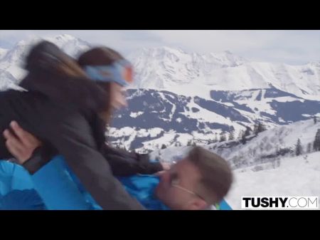 Tushy Anal - Crazy Ski Teacher Liya Shows Her .