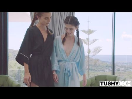 Tushy – Euro Hotties Emile & Sara Are Anus Sex Threesome
