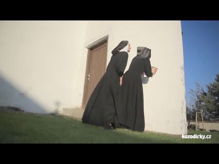 Two Nuns Enjoying Exciting Experience