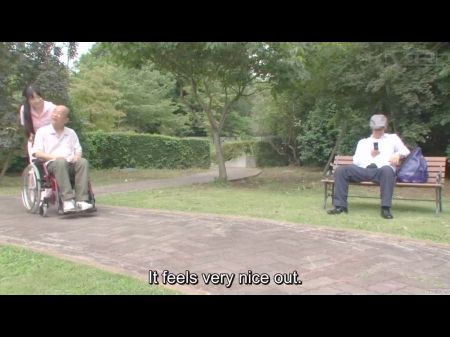 Subtitled Bizarre Japanese Half Unsheathed Caregiver Outdoors