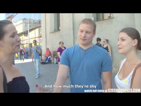 Czech Lovers Immature Couple Takes Money For Public Foursome