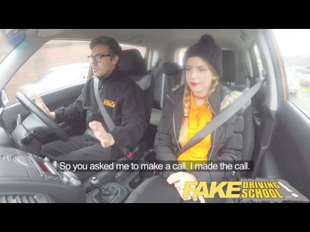 Fake Driving School Pigtailed Hottie Gets A Face Full Of Cum