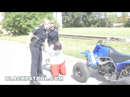 Ebony Patrol - Illegal Street Racing Ebony Thugs Get Busted By Milf Cops