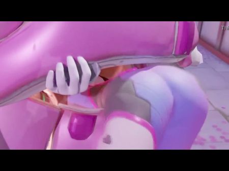 D.va Gets Stuck In Her Mech Then Anal Pounded