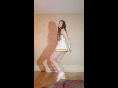 Limber Unexperienced Nude Dances Out Of Her Cheer Uniform & Gets Naked For You