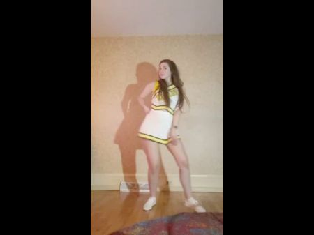 Nimble Amateur Dirty Dances Out Of Her Cheer Uniform & Gets Naked For You