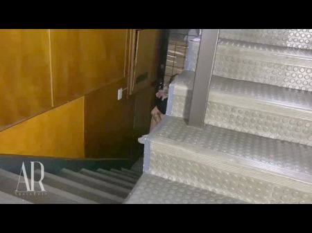 Quickie fucking on the stairway caught on spycam glasses