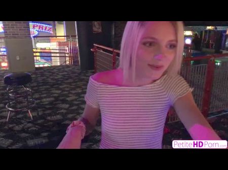 dainty light haired cutie kate bloom goes for carousel ride then rides manhood