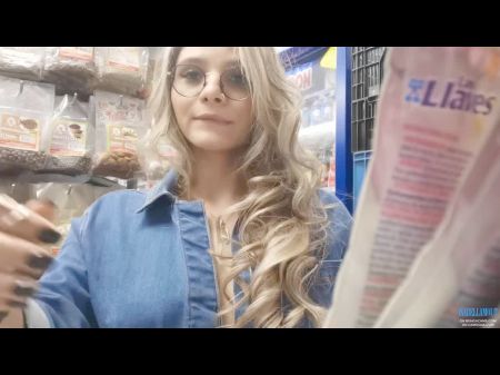 walking naked in the supermarket - risky posing in community