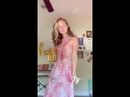 graceful ginger-haired teen with gigantic booty twerks for you