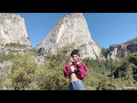 hiking in yosemite concludes with a community blow-job by super-cute teenager - eva