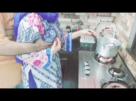 Desi Bashful Aunty Shagged In Kitchen By Cousin While Cooking