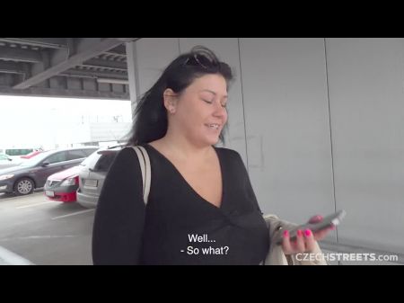 Big-chested Cougar Gets Her Booty Poked In Front Of A Supermarket