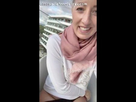 In Fingerblasted To Ejaculation Public On The Hotel Balcony