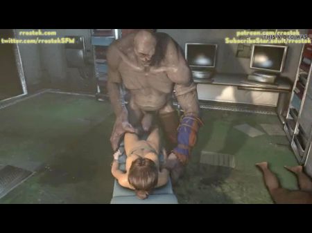 Croft Wurde Ungefähr Von Trainer Und Einem Monster 3d 