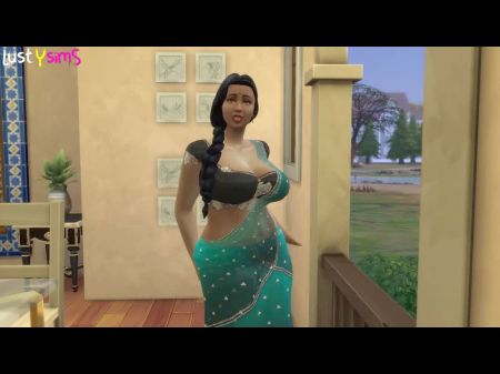 Aunty - Scene 1 - Married Big-chested Indian Aunty Teasing Youthful Gardener