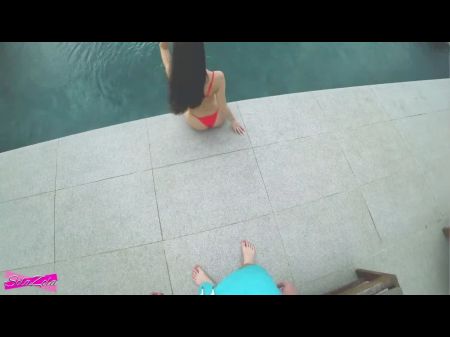 Accidentally Spunk In Her Muff Near The Rooftop Pool -
