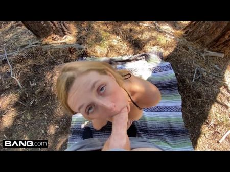 Bang Surprise Busty Blonde Teen im Wald gefickt 