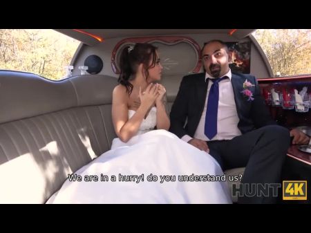 Hunt4k . Random Passerby Scores Sumptuous Bride In The Wedding Limo