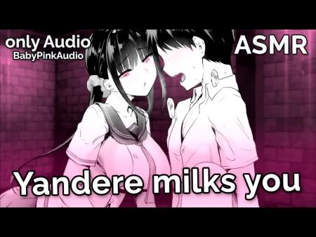 ASMR Yandere ordenha você (Handjob, BlowJob, BDSM) (Roleplay de áudio) 