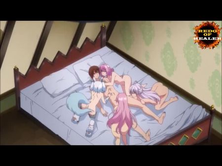 FFFM refazer o curandeiro herói fode peituda orgia animada hentai 4 garotas grandes peitos desenho animado foda seios 4some 