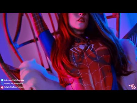 Mary Jane Fucks Herself In A Spiderman Suit -