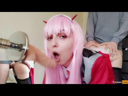 Zero Two Making Blowjob Shaft And Getting Stiff Coition