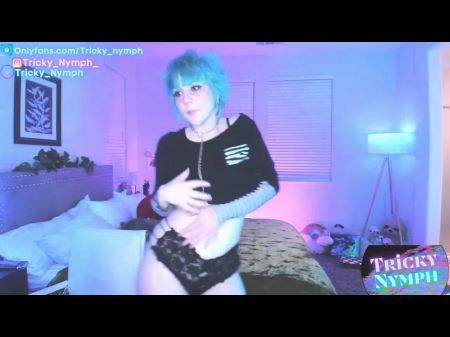 Cute Blue Hair Alt Lady Taunts You Live On Webcam