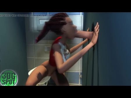 Glory Hole в школьной ванной комнате 3d Анимация без цензуры 