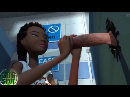 Holte de gloria en el baño de la escuela Animación 3D sin censura 