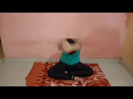 Indian Step Mother Is Doing Yoga And Stepson Helping To Step Mother For Perfect Body