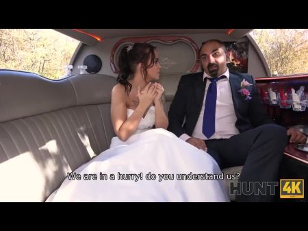 Hunt4k Random Passerby Scores Mind-blowing Bride In The Wedding Limo