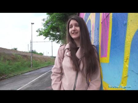 Very Super-cute School Nubile Art Student 19yrs Senior With Lovely Innate Tits Explores A Thick Schlong Outdoors