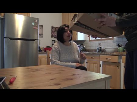Lecherous Wifey Lets Delivery Guy Cum Inwards Her Booty While Hubby Is At Work